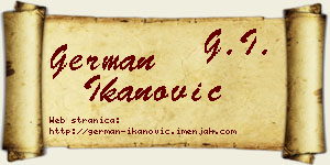 German Ikanović vizit kartica